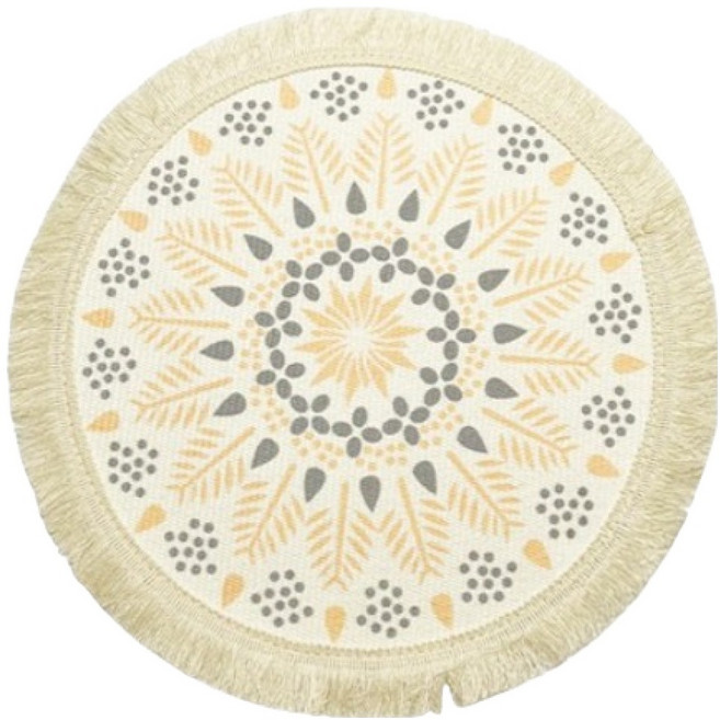 아늑공간 보헤미안 북유럽 코튼 플레이스매트, Amber Gray, 1개, 34cm