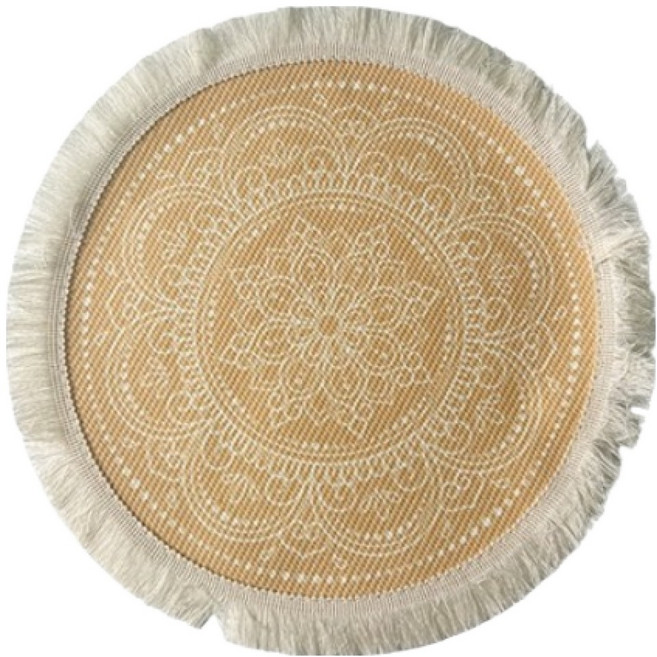 아늑공간 보헤미안 북유럽 코튼 플레이스매트, Olive Yellow, 1개, 34cm