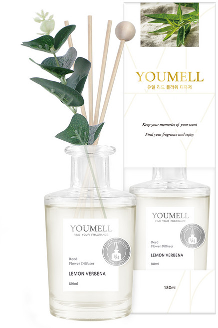 유멜 리드 플라워 디퓨저, 레몬버베나, 180ml, 1개