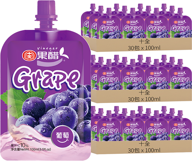 十全 葡萄醋飲料, 100ml, 90包