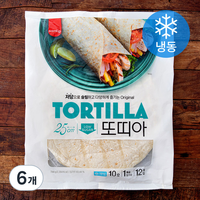 삼립 또띠아 10호 (냉동), 62g, 6개, 12개입