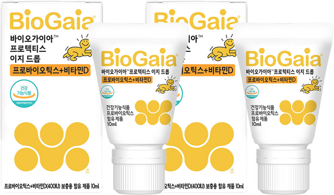 바이오가이아 프로텍티스 이지 드롭 프로바이오틱스 + 비타민D, 10ml, 2개