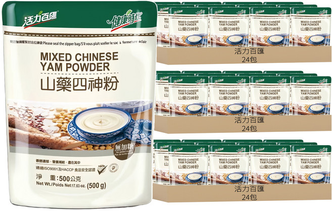 活力百匯 山藥四神粉 無糖, 500g, 1入, 72包