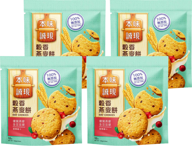 77 本味誠現 穀香燕麥餅, 120g, 4包