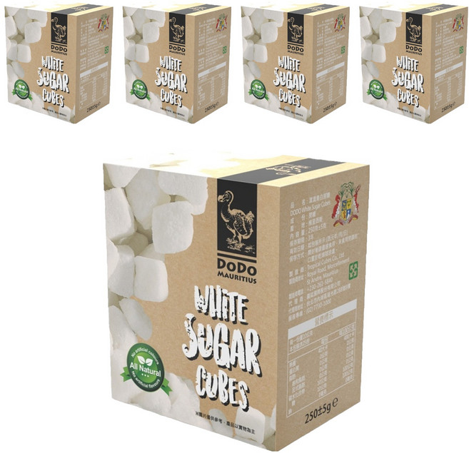 DODO 渡渡鳥 模里西斯 天然塊狀白蔗糖, 250g, 5盒