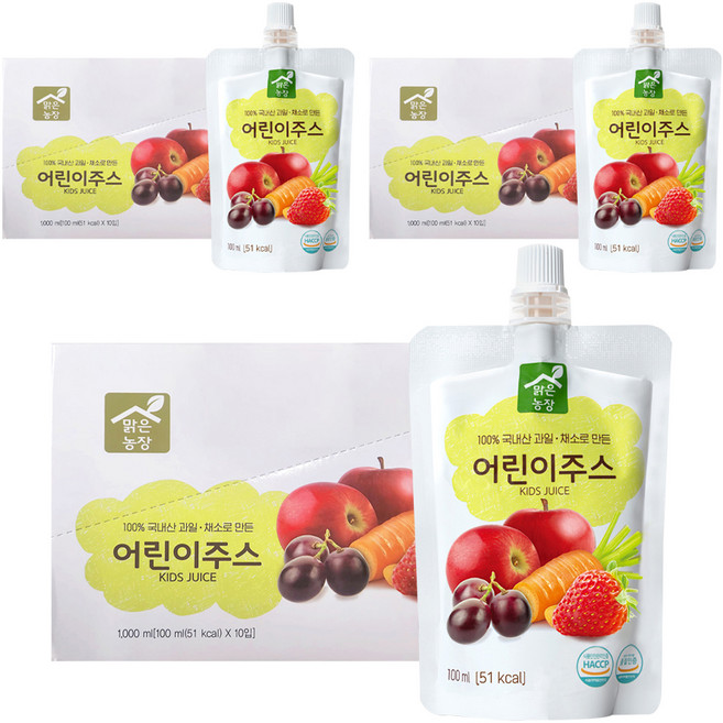 맑은농장 어린이주스 100ml, 30개