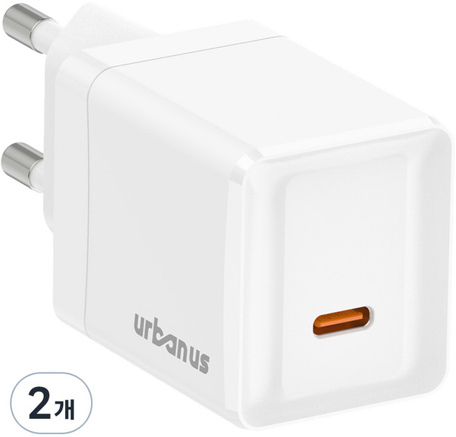 어반어스 GaN 45W 미니 C타입 PD PPS 초고속 충전기, 화이트, 2개
