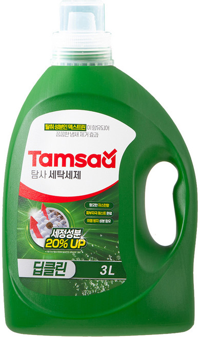 탐사 딥클린 세탁세제 세정성분 20% 강화 일반 드럼 겸용, 3L, 1개