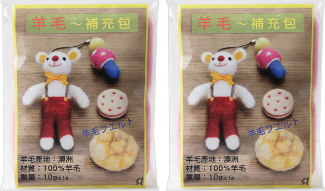 台灣敏愛 羊毛氈補充包 54g, 粉紅色, 2組