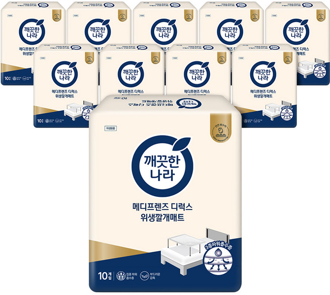 메디프렌즈 디럭스 위생 깔개매트, 10개입, 10개