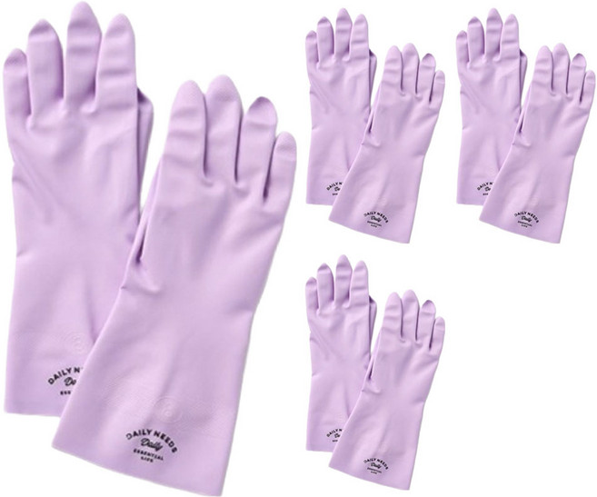 모던하우스 잘 찢어지지 않는 니트릴 고무장갑 좌우세트, 4세트, 중(M), 퍼플