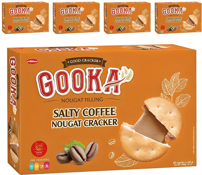 비비카 구카 솔티 커피 누가 크래커, 400g, 5개