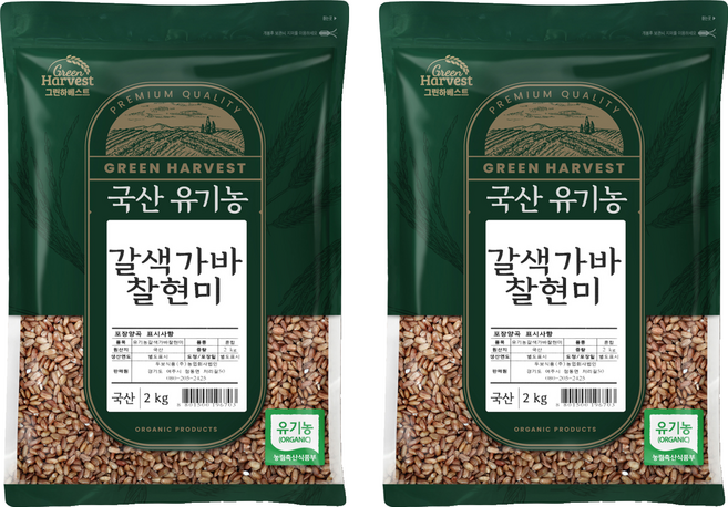 두보식품 국산 유기농 갈색가바 찰현미, 2kg, 2개
