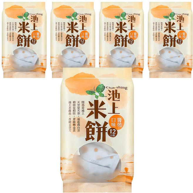 池上鄉農會 池上米餅 醬燒口味, 106g, 5袋