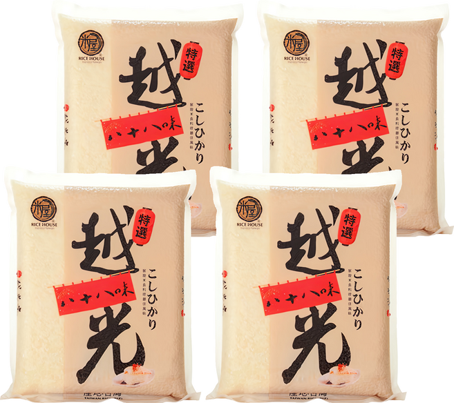 RICE HOUSE 米屋 特選越光米, 1.5kg, 4袋, CNS 一等
