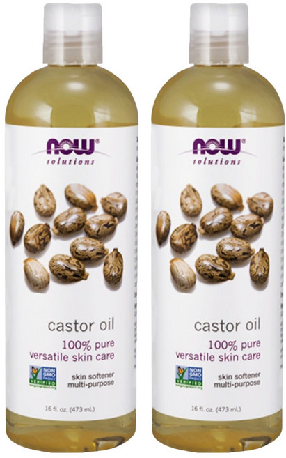 NOW Foods 純蓖麻保濕油, 473ml, 2瓶