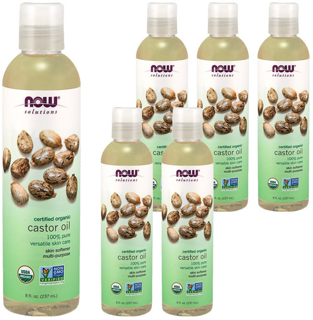 NOW Foods 純蓖麻保濕油, 237ml, 6瓶
