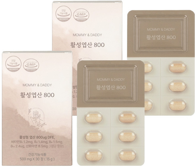 마미앤대디 활성엽산 800, 30정, 2개