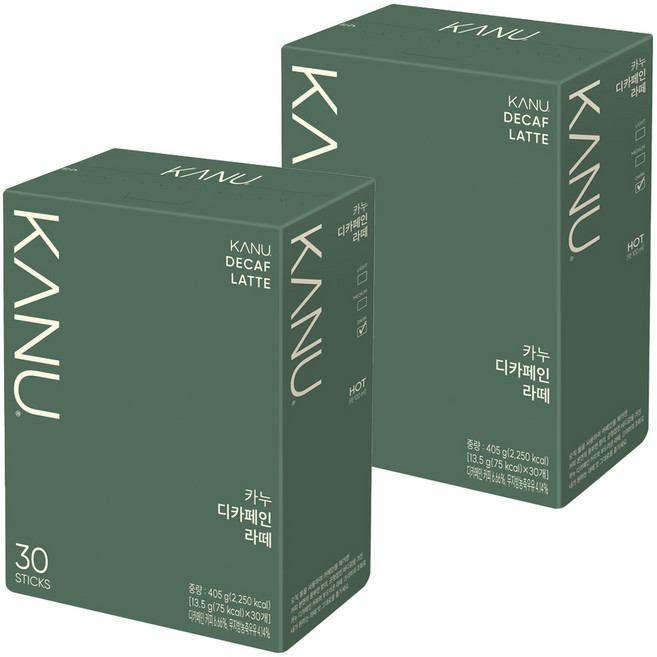 카누 디카페인 라떼 스틱커피, 13.5g, 30개입, 2개