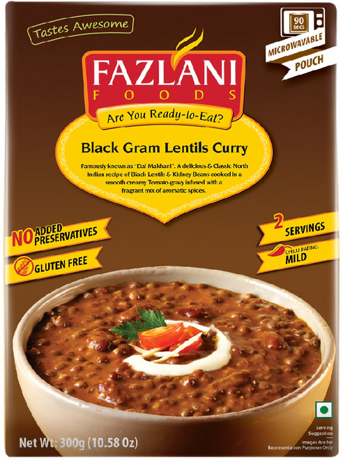 FAZLANI 黑扁豆咖喱風味即食包, 300g, 1包