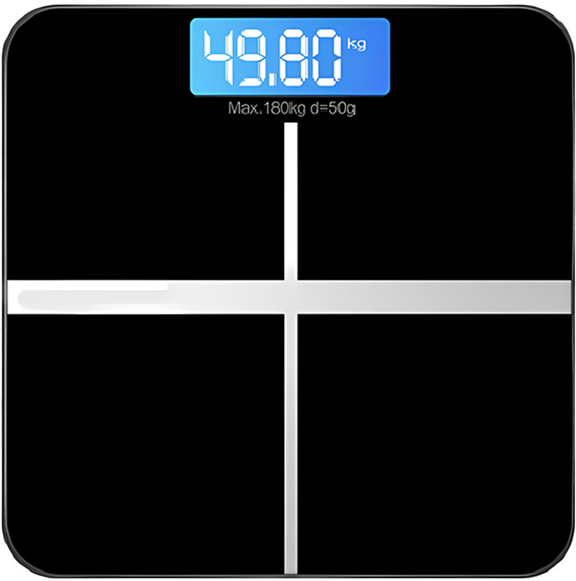 小麥購物 電子體重計, C131, 黑色, 1個