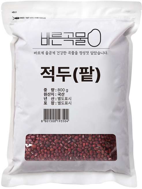 바른곡물 국산 적두 팥, 800g, 1개