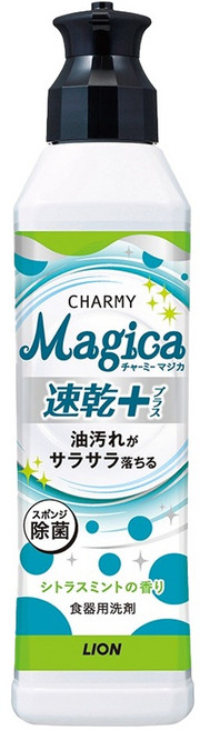 LION 獅王 CHARMY Magica 台灣公司貨 速乾洗潔精 柑橘薄荷, 220ml, 1瓶
