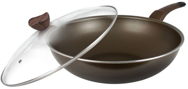 SILWA 西華 好料理不沾炒鍋 含蓋, 32cm, 咖啡色, 1個
