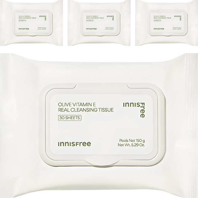 이니스프리 올리브 클렌징 티슈, 30매입, 4개