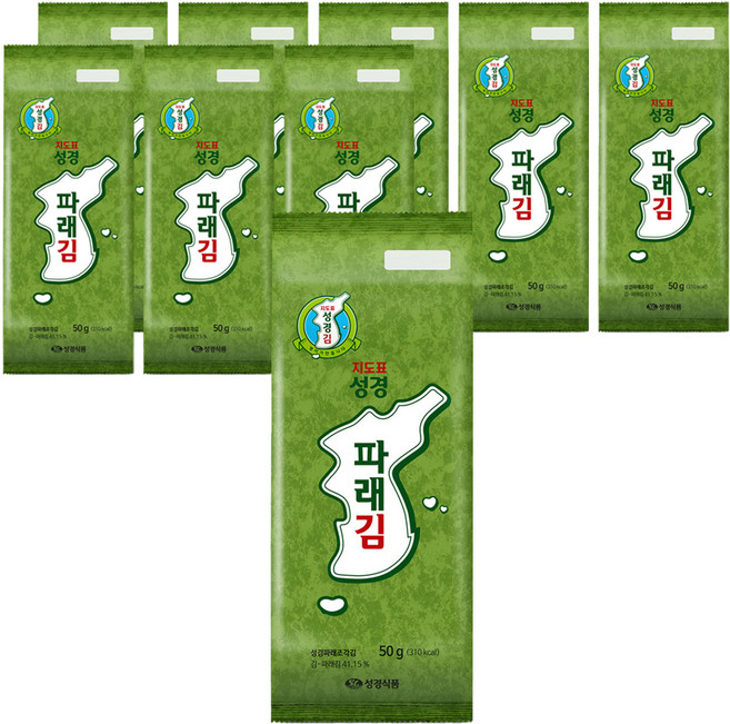 지도표성경 파래김, 50g, 9개