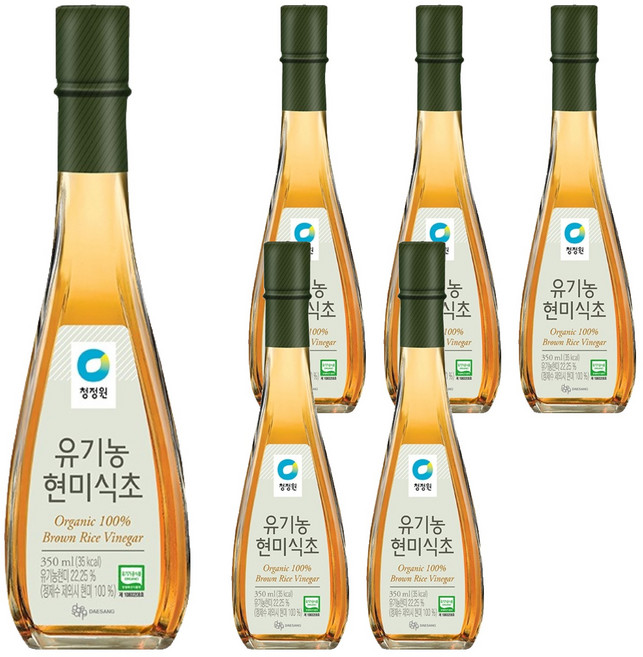 청정원 유기농 현미식초, 350ml, 6개