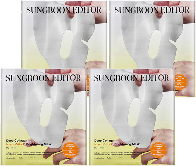 SUNGBOON EDITOR 台灣公司貨 深層膠原蛋白維他命C亮白晚安面膜, 1組, 4入