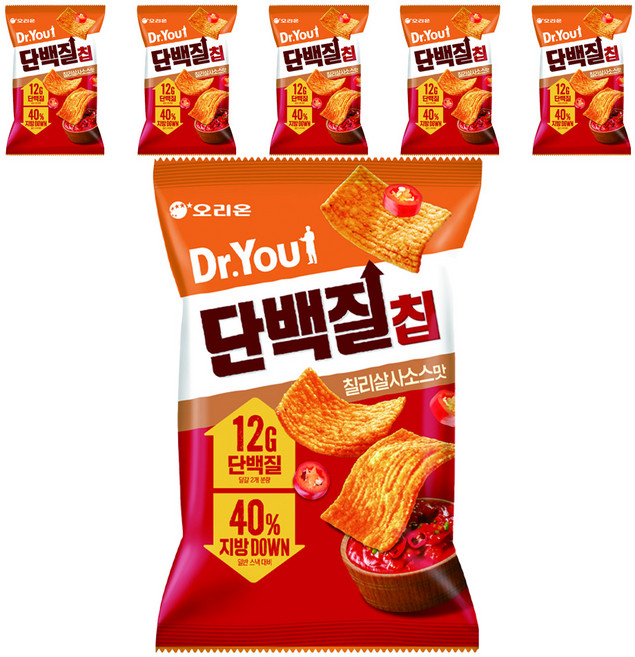 닥터유 단백질칩 칠리살사맛, 60g, 6개