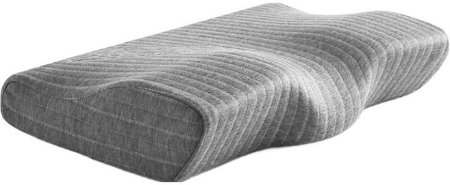 J-bedtime 床寢時光 3D釋壓止鼾透氣蝶型枕頭, 石磨烯 灰色, 1個