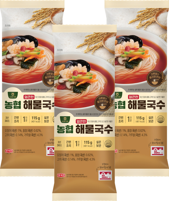 농협식품 얼큰한 해물국수, 115g, 3개