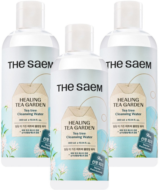 더샘 힐링 티 가든 티트리 클렌징 워터, 300ml, 3개