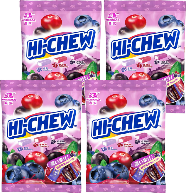 MORINAGA 森永 HI-CHEW 嗨啾 綜合莓果, 90g, 4包
