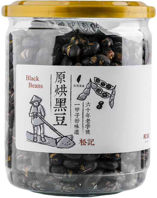 松記 原烘黑豆, 200g, 1罐