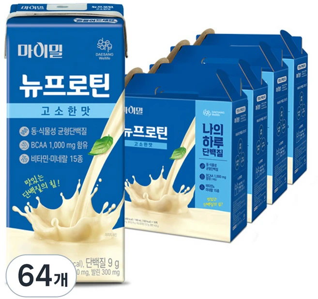 마이밀 정품 뉴프로틴 고소한맛, 190ml, 64개 - 쿠팡