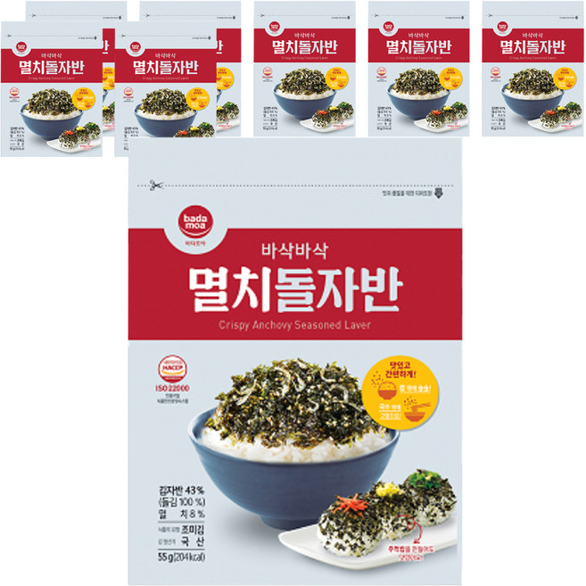 바다모아 멸치 돌김자반, 55g, 8개