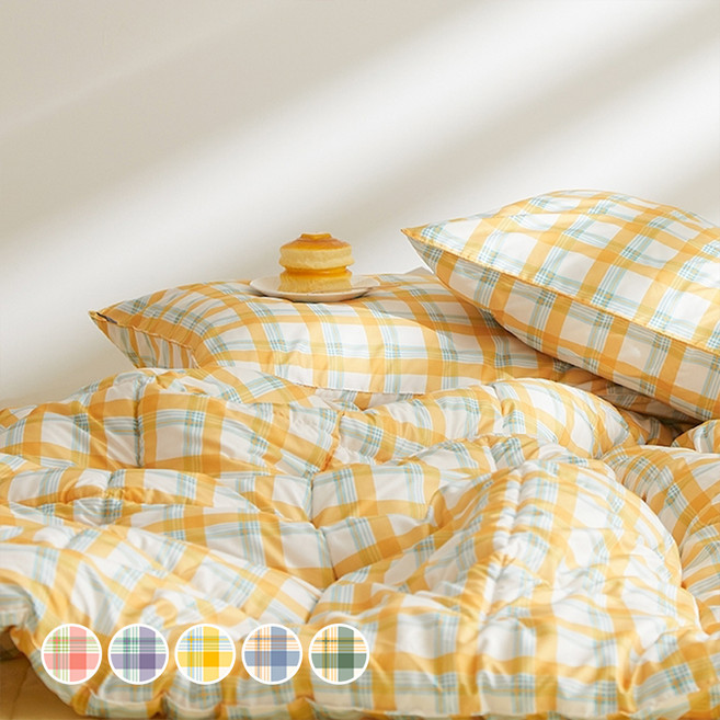 아르페지오베이직 이즈체크 퀼트누비 차렵이불 원헤드