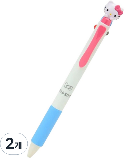 산리오 마스코트 펜텔 에너겔 2색 볼펜 0.5mm, 헬로키티, 2개