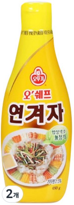 오뚜기 오쉐프 연겨자, 480g, 2개