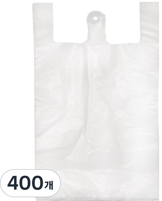 rosef 白色素面手提塑膠袋3號, 400個, 8L