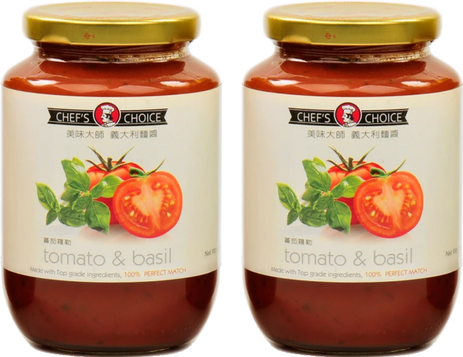 CHEF'S CHOICE 美味大師 義大利麵醬 蕃茄羅勒, 470g, 2罐