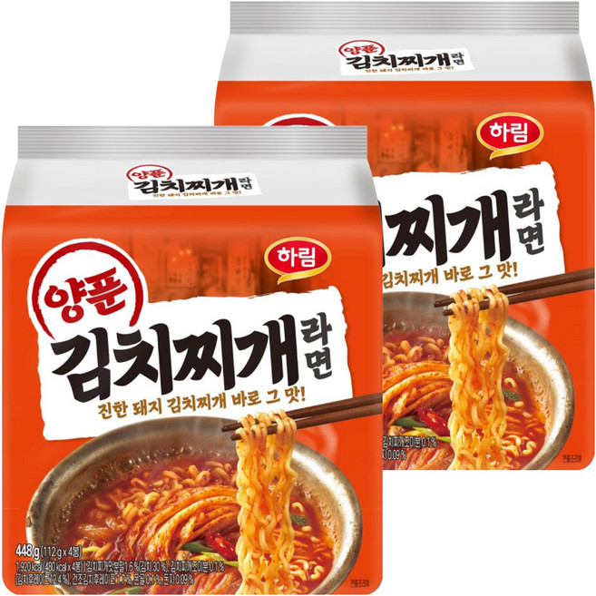 하림 양푼김치찌개라면 112g, 8개