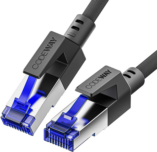 코드웨이 CAT8 인터넷 랜선 초고속 40Gbps 랜케이블, 블랙, 1개, 2m