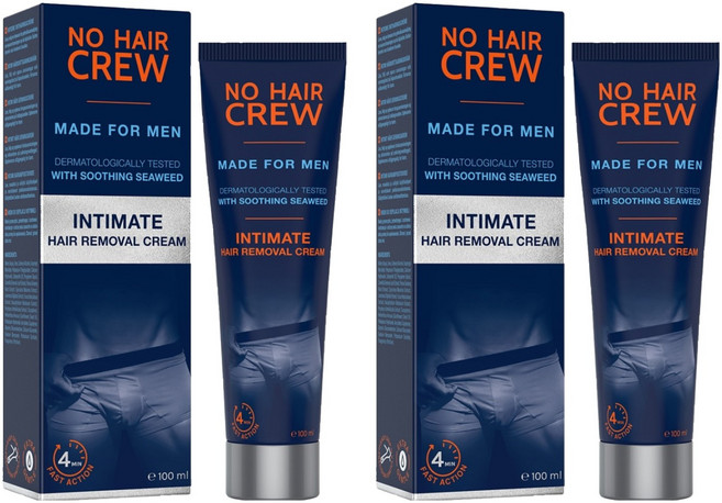 노헤어크루 남성용 제모 인티메이트 크림 포바디 민감부위용, 100ml, 2개