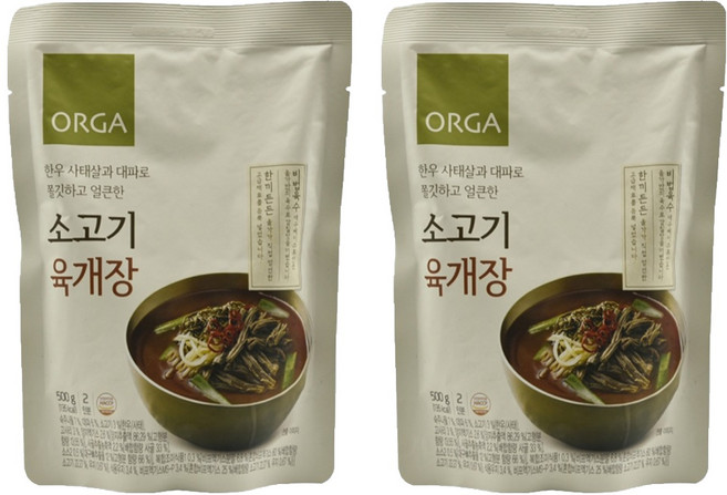 올가홀푸드 소고기 육개장, 2개, 500g