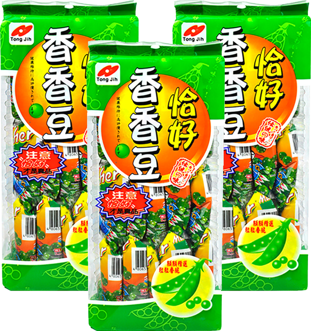 TONG JIH 統記食品 恰好香香豆 原味, 3袋, 330g